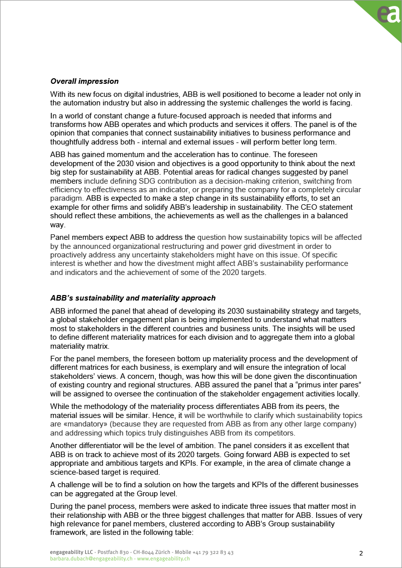 ABB Stakeholder Panel statement – page 2 of 4 (document)