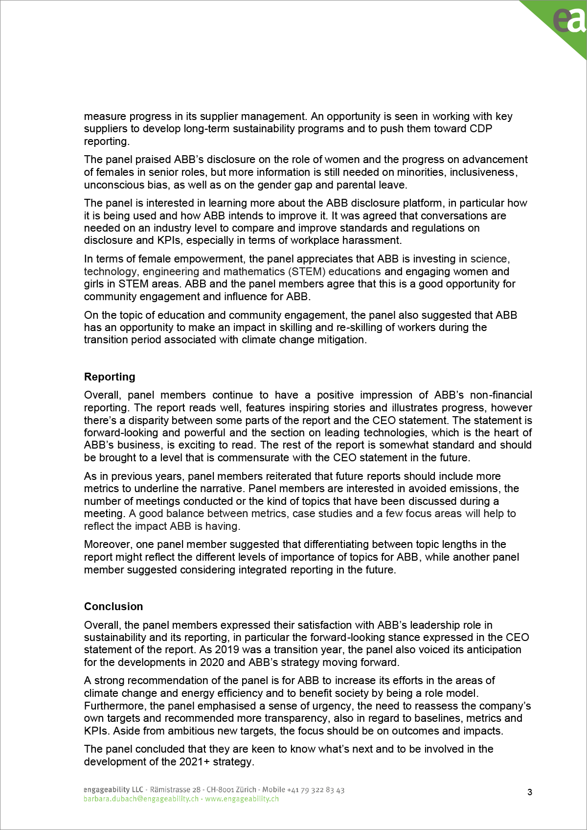 ABB Stakeholder Panel statement – page 3 of 3 (document)